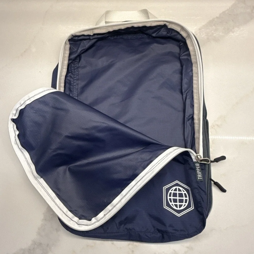 Tripped Travel Gear Packing Cubes – Set of 6 – Luggage Organizers – Blue/White